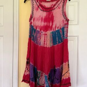 India Boutique Colorful Tie-Dye‎ Mini Dress